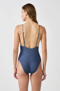 ETAM Bañadores|Bañador de una pieza efecto denim AZUL DENIM