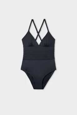 ETAM Bañadores|Bañador menstrual con espalda cruzada NEGRO