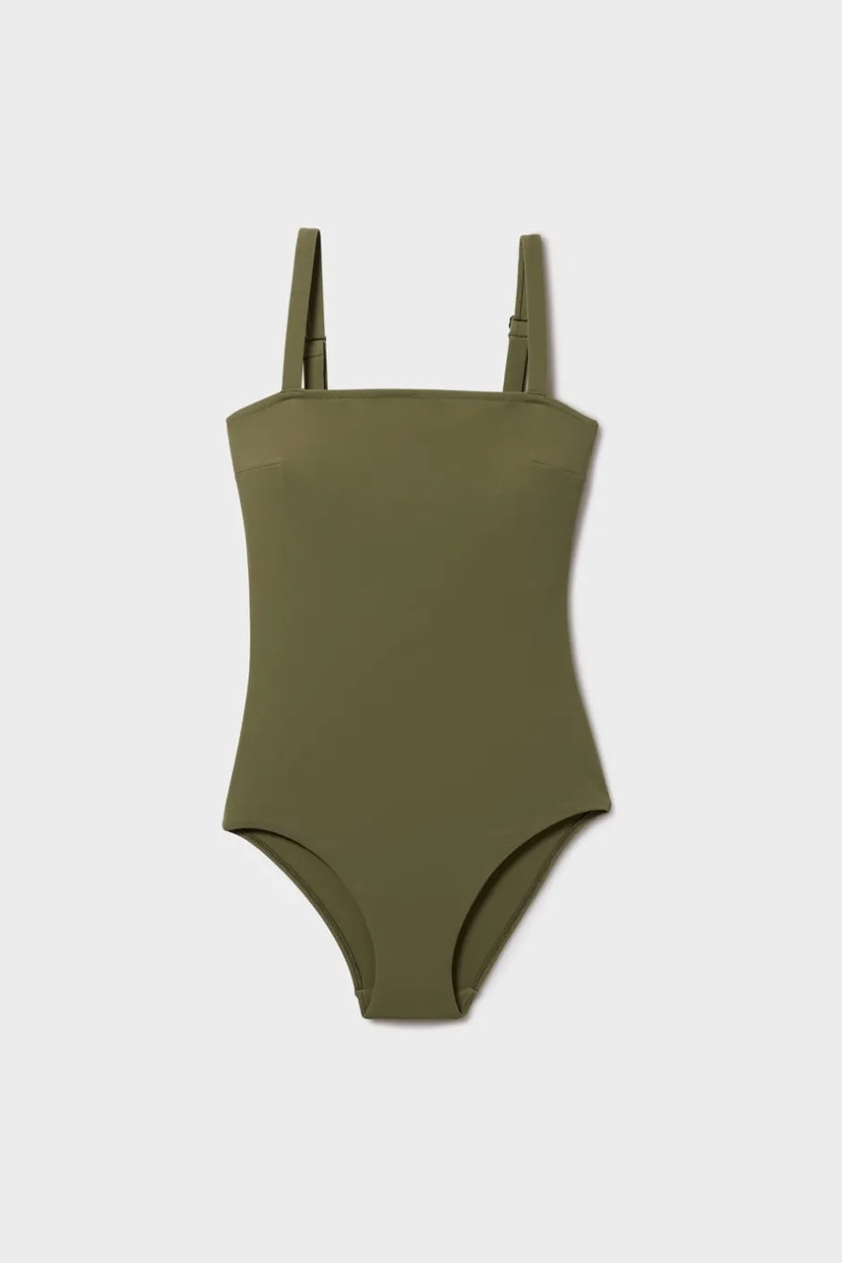 ETAM Bañadores|Bañador moldeador de escote cuadrado KAKI