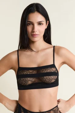 ETAM Sujetadores De Encaje|Sujetadores Talla Grande: Copas D-G|Bandeau de encaje NEGRO