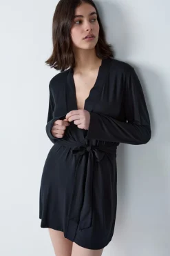 ETAM Pijamas Esenciales|Ponchos, Sudaderas Y Chaquetas|Bata NEGRO