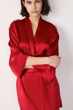 ETAM Pijamas De Seda|Batas|Bata de seda CARDINAL
