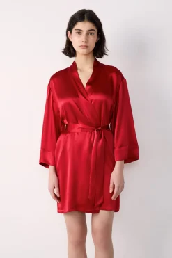 ETAM Pijamas De Seda|Batas|Bata de seda CARDINAL