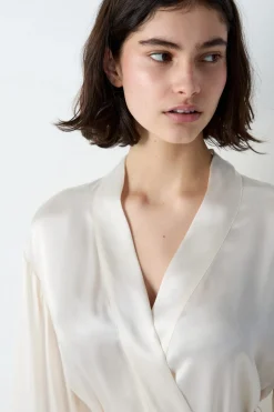ETAM Pijamas Para Novias|Pijamas De Seda|Bata de seda PERLA