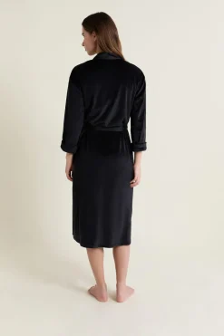 ETAM Pijamas Calentitos|Batas|Bata de terciopelo NEGRO