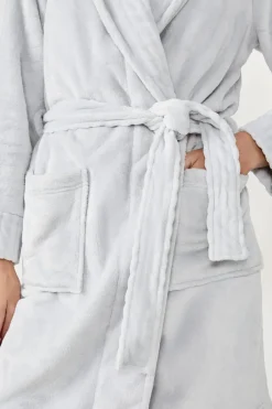 ETAM Pijamas Calentitos|Batas|Bata efecto terciopelo GRIS