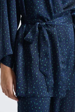 ETAM Batas|Batas Y Kimonos|Bata satinado AZUL OSCURO