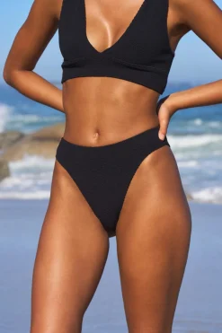 ETAM High Leg|Bikini|Bikini de pierna alta con braguita elástica NEGRO