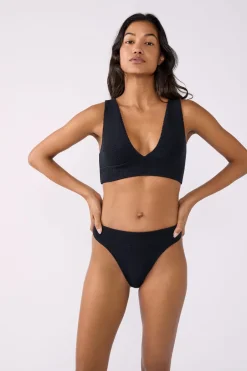 ETAM High Leg|Bikini|Bikini de pierna alta con braguita elástica NEGRO