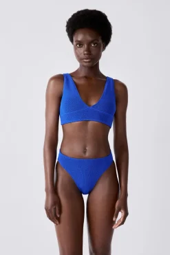 ETAM High Leg|Bikini|Bikini de pierna alta con braguita elástica AZUL REAL