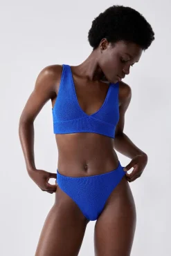 ETAM High Leg|Bikini|Bikini de pierna alta con braguita elástica AZUL REAL