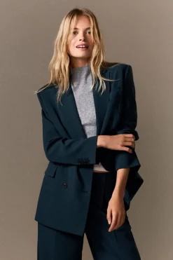 ETAM Chaquetas|Blazers|Blazer con cierre cruzado VERDE PATO