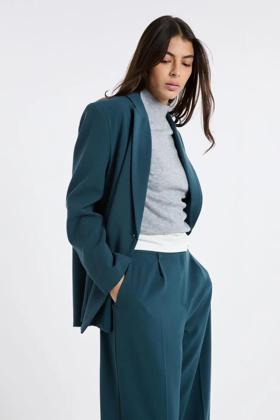 ETAM Chaquetas|Blazers|Blazer con cierre cruzado VERDE PATO