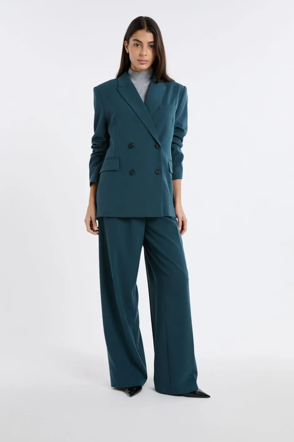 ETAM Chaquetas|Blazers|Blazer con cierre cruzado VERDE PATO