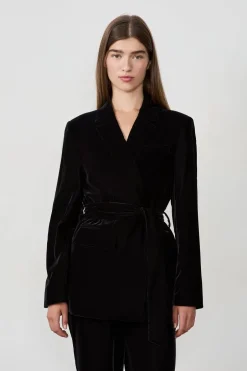 ETAM Chaquetas|Blazers|Blazer con lazo NEGRO
