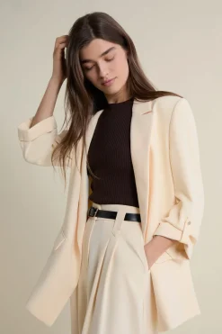 ETAM Chaquetas|Blazers|Blazer manches longues VANILLE