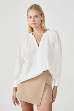 ETAM Camisas Fluidas|Camisas Chic|Blusa de manga larga ECRU