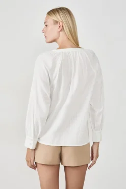 ETAM Camisas Fluidas|Camisas Chic|Blusa de manga larga ECRU
