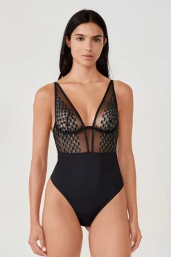 ETAM Bodys|Body con aros de encaje NEGRO