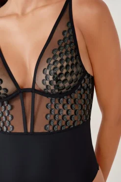 ETAM Bodys|Body con aros de encaje NEGRO