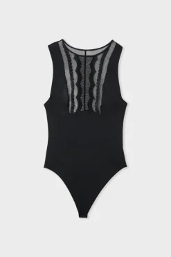 ETAM Bodys|Sujetadores Talla Grande: Copas D-G|Body con bordados NEGRO