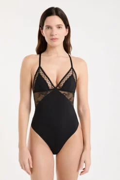 ETAM Bodys|Body con bordados NEGRO
