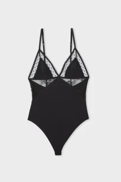 ETAM Bodys|Body con bordados NEGRO