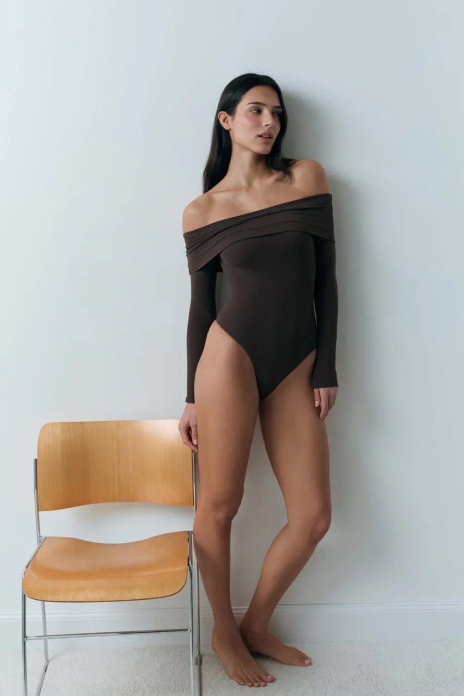 ETAM Bodys|Body con hombros descubiertos CHOCOLATE