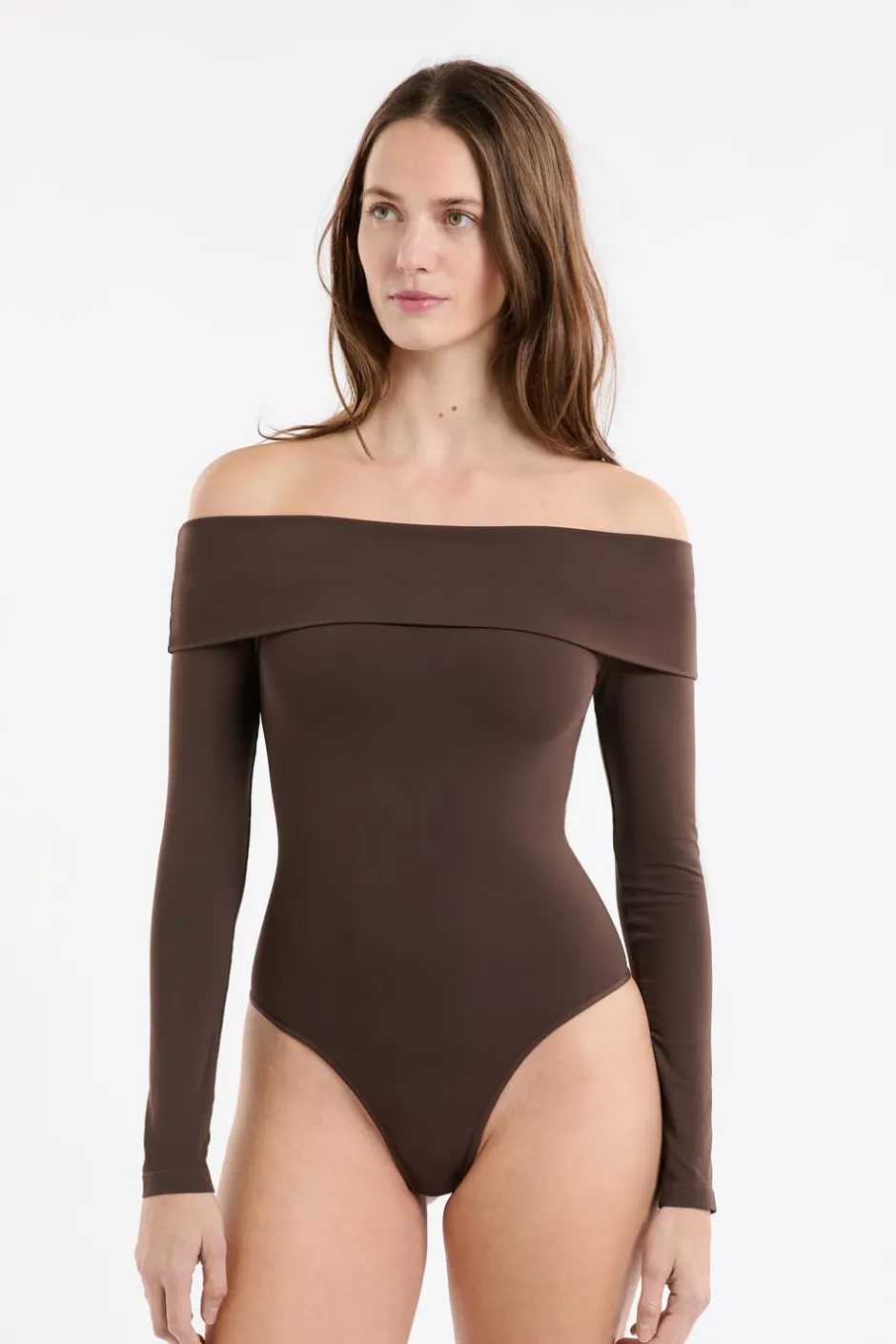 ETAM Bodys|Body con hombros descubiertos CHOCOLATE