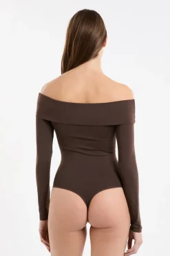 ETAM Bodys|Body con hombros descubiertos CHOCOLATE