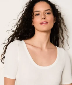 ETAM Homewear|Partes De Arriba De Pijama|Body de algodón acanalado BLANCO