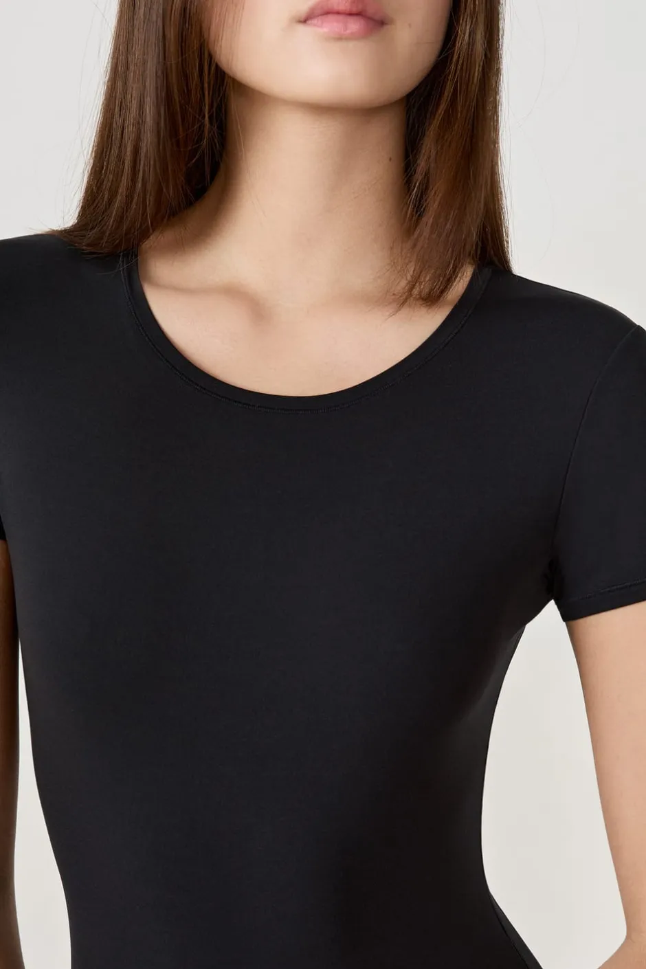 ETAM Bodys|Body de manga corta de microfibra NEGRO