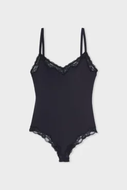 ETAM Bodys|Body de microfibra y encaje NEGRO