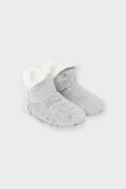ETAM Zapatillas|Homewear|Botines de tejido ultrasuave GRIS CLARO