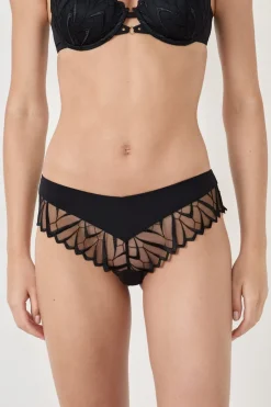ETAM Brasileña|Novedades Braguitas|Braga brasileña con bordado NEGRO