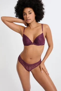 ETAM Brasileña|Braga brasileña con bordado floral MORADO