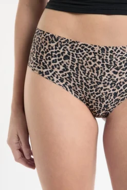 ETAM Brasileña|Braguitas Party|Braga brasileña de microfibra sin costuras con estampado de leopardo IMP FD MARR&Oacute;N