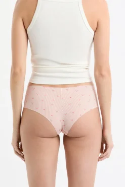 ETAM Brasileña|Braguitas Party|Braga brasileña de microfibra sin costuras con estampado BLUSH