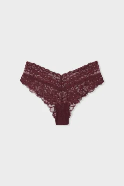 ETAM Braguitas Encaje|Brasileña|Braga brasileñas en forma de V de encaje MORADO