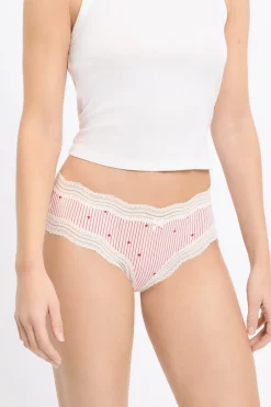ETAM Culotte|Braguitas Party|Braga culotte con bordes de encaje de microfibra IMP FD BLANCO