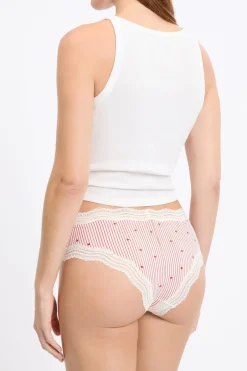 ETAM Culotte|Braguitas Party|Braga culotte con bordes de encaje de microfibra IMP FD BLANCO