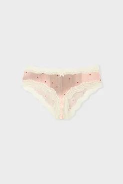 ETAM Culotte|Braguitas Party|Braga culotte con bordes de encaje de microfibra IMP FD BLANCO