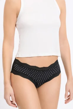 ETAM Culotte|Braguitas Party|Braga culotte con bordes de encaje de microfibra IMP FD NEGRO