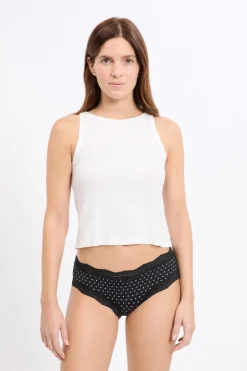 ETAM Culotte|Braguitas Party|Braga culotte con bordes de encaje de microfibra IMP FD NEGRO