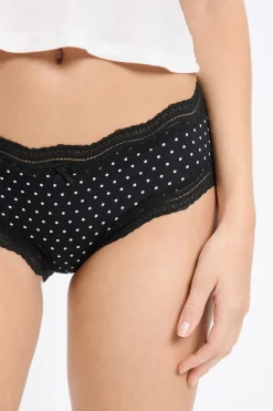 ETAM Culotte|Braguitas Party|Braga culotte con bordes de encaje de microfibra IMP FD NEGRO