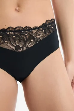 ETAM Braguitas Encaje|Culotte|Braga culotte con detalles de encaje NEGRO