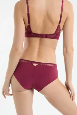 ETAM Braguitas Encaje|Culotte|Braga culotte con detalles de encaje BURDEOS GRANATE