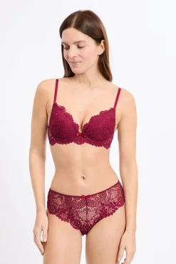 ETAM Braguitas Encaje|Culotte|Braga culotte de encaje BURDEOS GRANATE