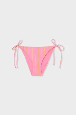 ETAM Anudadas|Bikini|Braga de bikini a rayas con lazada IMP FOND ROSA