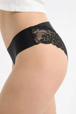 ETAM Braguita|Braguitas Party|Braga de microfibra con detalles de encaje NEGRO